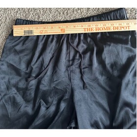 Victoria's Secret Black Satin Pajama Set Long Sleeve Top Pants Sz Medium Long