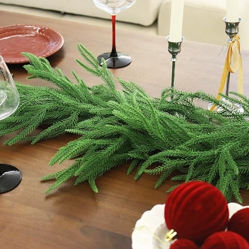PCS 9FT Christmas Garland Norfolk Pine Garland Real Touch 9FT Normal 2