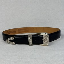 VTG Women M 1995 Brighton 43403 Museum Collection Roman Heart Black Leather Belt