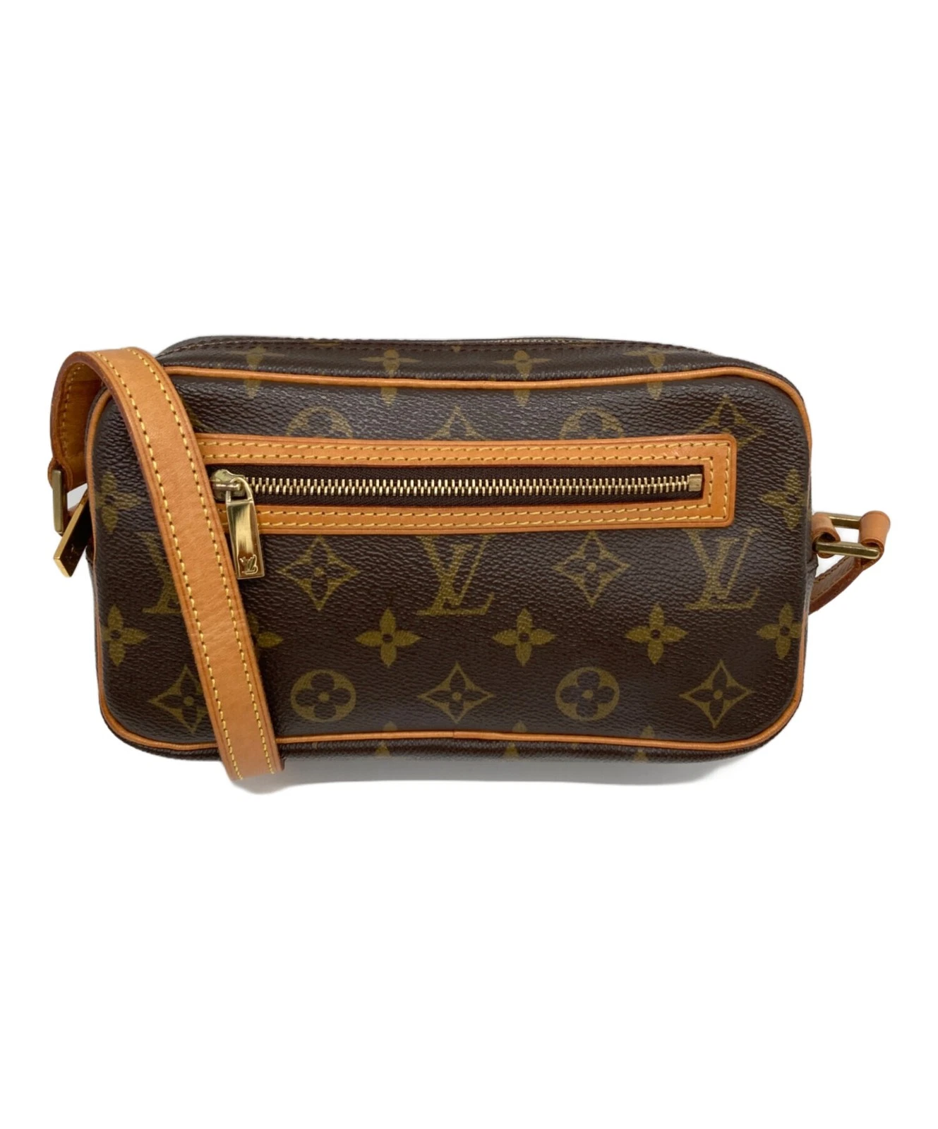 Vuitton — Louis Vuitton Pochette M51183 Leather Brown Shoulder Bag #TFB2623