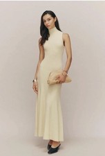 Reformation Odelia Cashmere Midi Dress Cream/Ivory Small- EUC