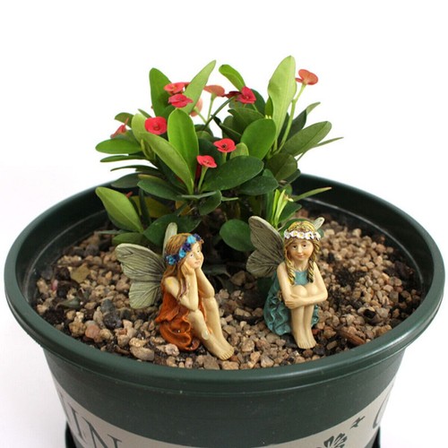 6pz Figurine Miniatura Fata Giardino Accessori per Giardino Micro Paesaggio - Foto 12 di 12