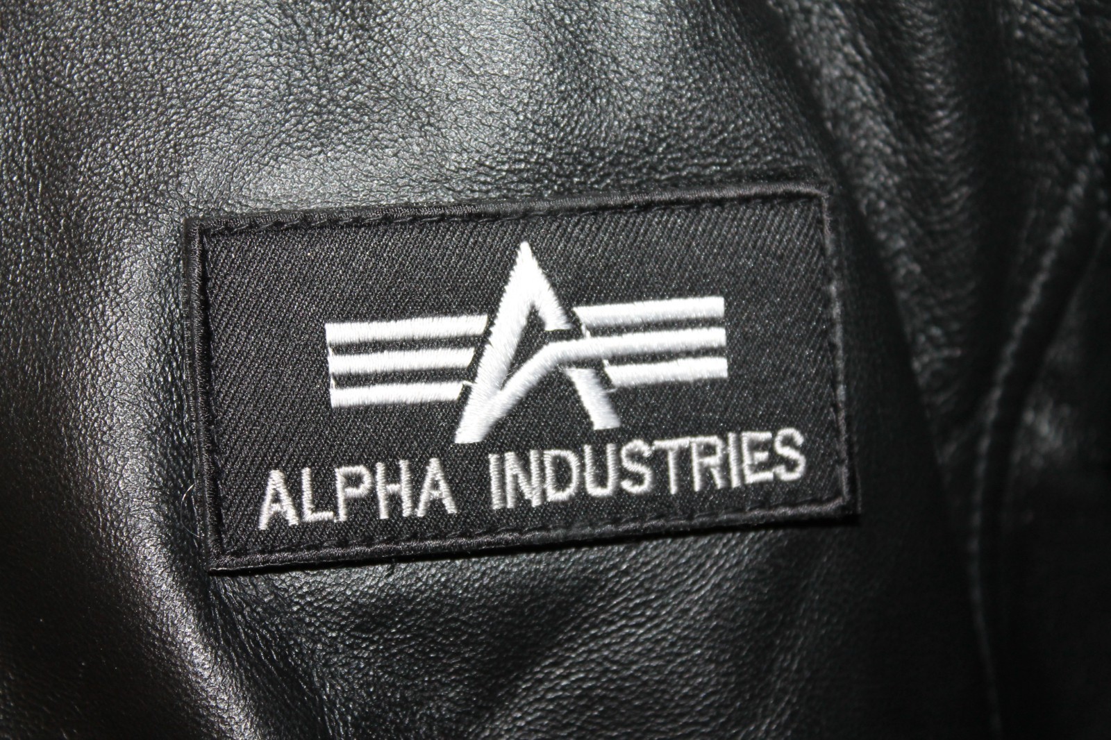 Alpha Industries MA-1 D-TEC Leather Jacket 193129/03 Black Size M image 2