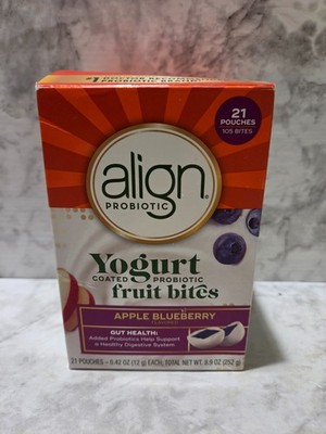 Align Yogurt Coated Probiotic Fruit Bites Apple Blueberry 21 Pouches 1/2027
