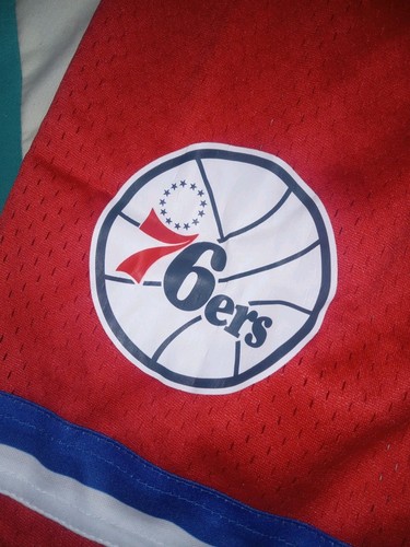 CUSTOM PHILADELPHIA 76ERS THROWBACK RED SHORTS SIZE XL - Picture 2 of 5
