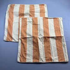 Set Of 2 Tommy Bahama Home Euro Sham Beige Brown Striped Bedding 25" X 24"