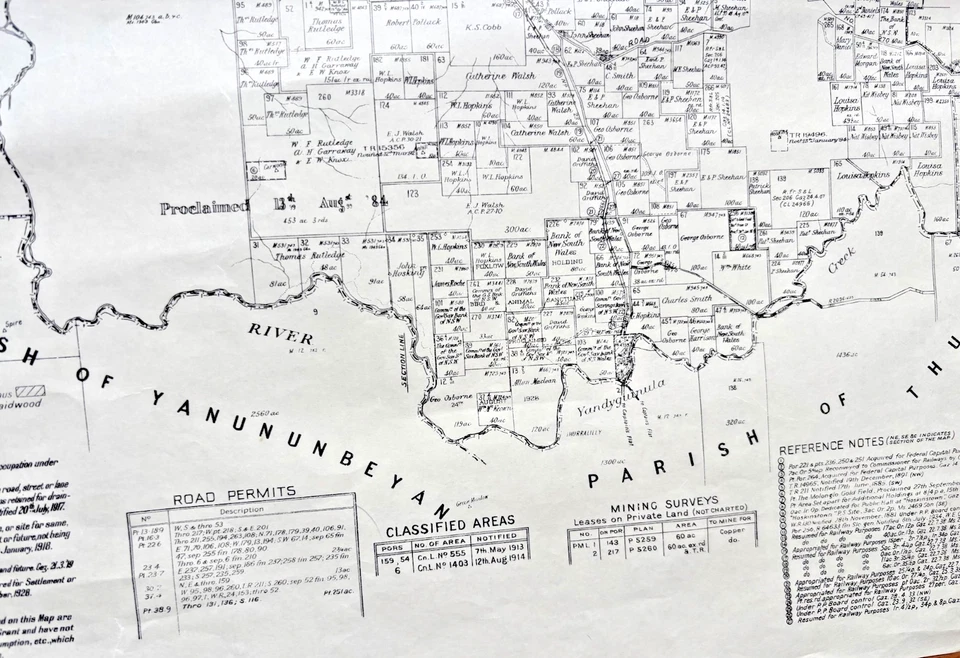 Mapa parroquial vintage de Nueva Gales del Sur - Parroquia de Molonglo, condado de Murray - Queanbeyan Foto 3 de 4
