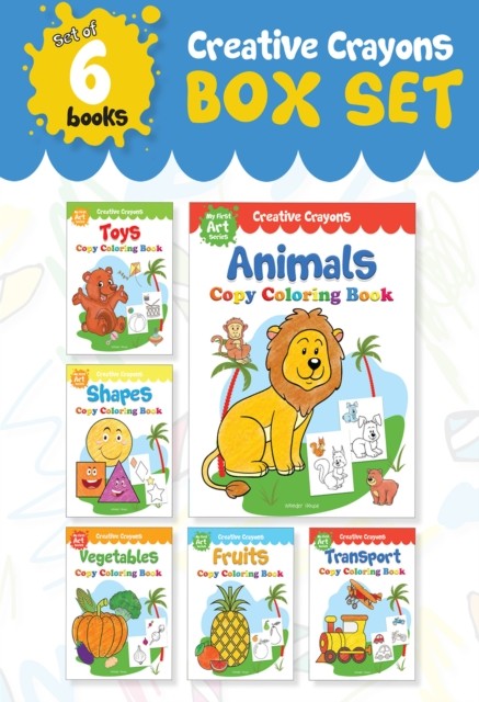 Creative Crayons Super Pack: Pack of 6 Crayon Copy Colour Books for Kids - Image 4