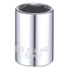 WESTWARD 53YU11 Socket, Steel, Chrome, 3/4 in 53YU11