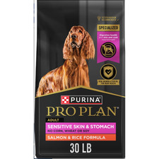 Purina Pro Plan Adult Sensitive Skin & Stomach–Salmon & Rice Dry Dog Food 30 lb 2.10 per pound
