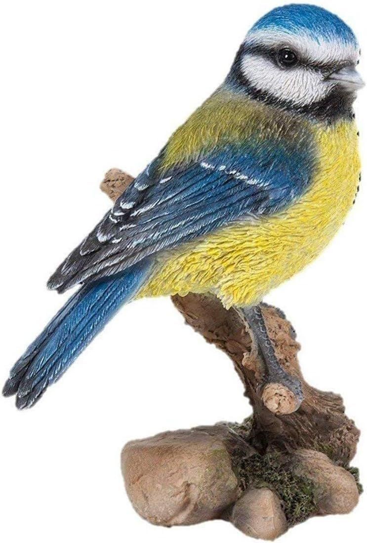 Blue Tit Bird - Lifelike Garden Ornament 13cm - Indoor Outdoor - Vivid Arts