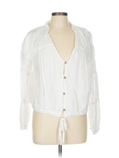Love, Whit by Whitney Port Women White Ivory Peasant Top L