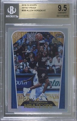2018-19 Panini NBA Hoops Tribute Artist Proof 3/25 Allen Iverson #300 HOF 1j6