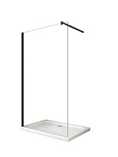 Paroi de douche design LILY verre clair 140 x 200 cm/10 mm ESG verre de sécurité