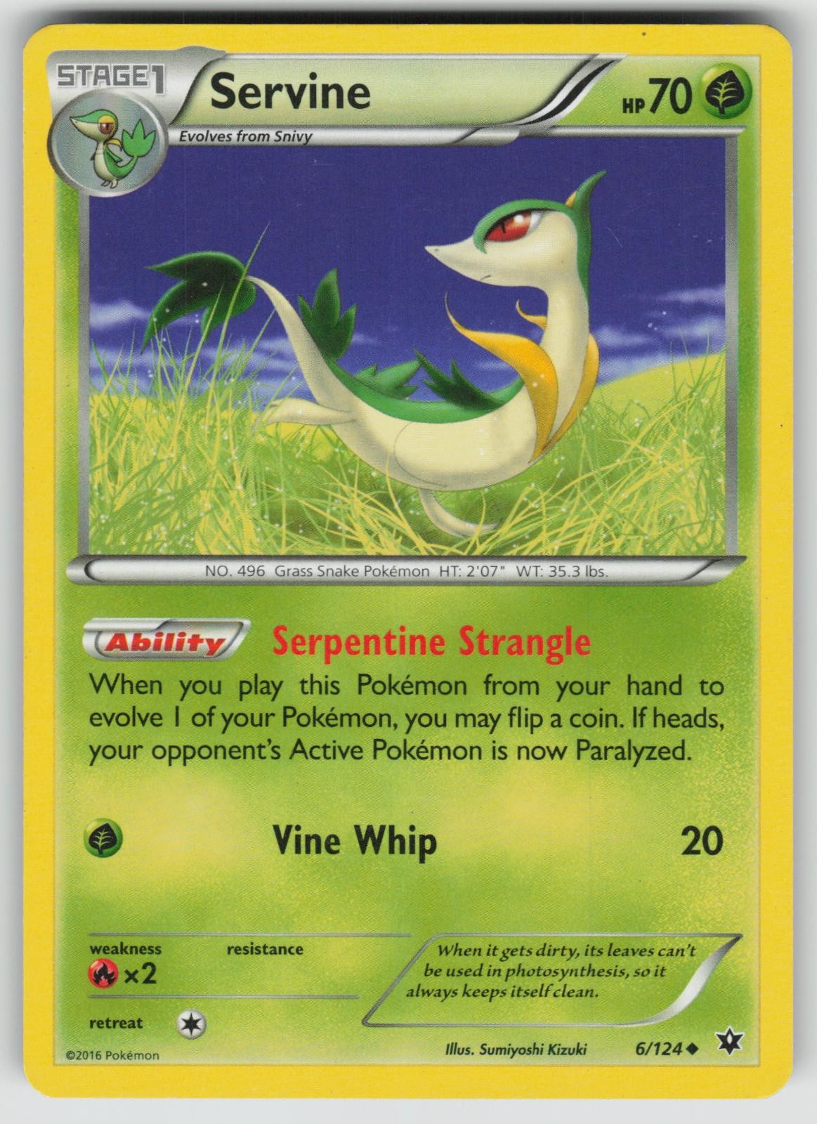 SERVINE 6/124 UNCOMMON FATES COLLIDE POKEMON LIGHTLY PLAYED