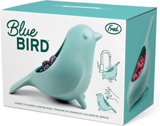Fred BLUE BIRD Ceramic Colander Rinse and Serve New in Box Genuine