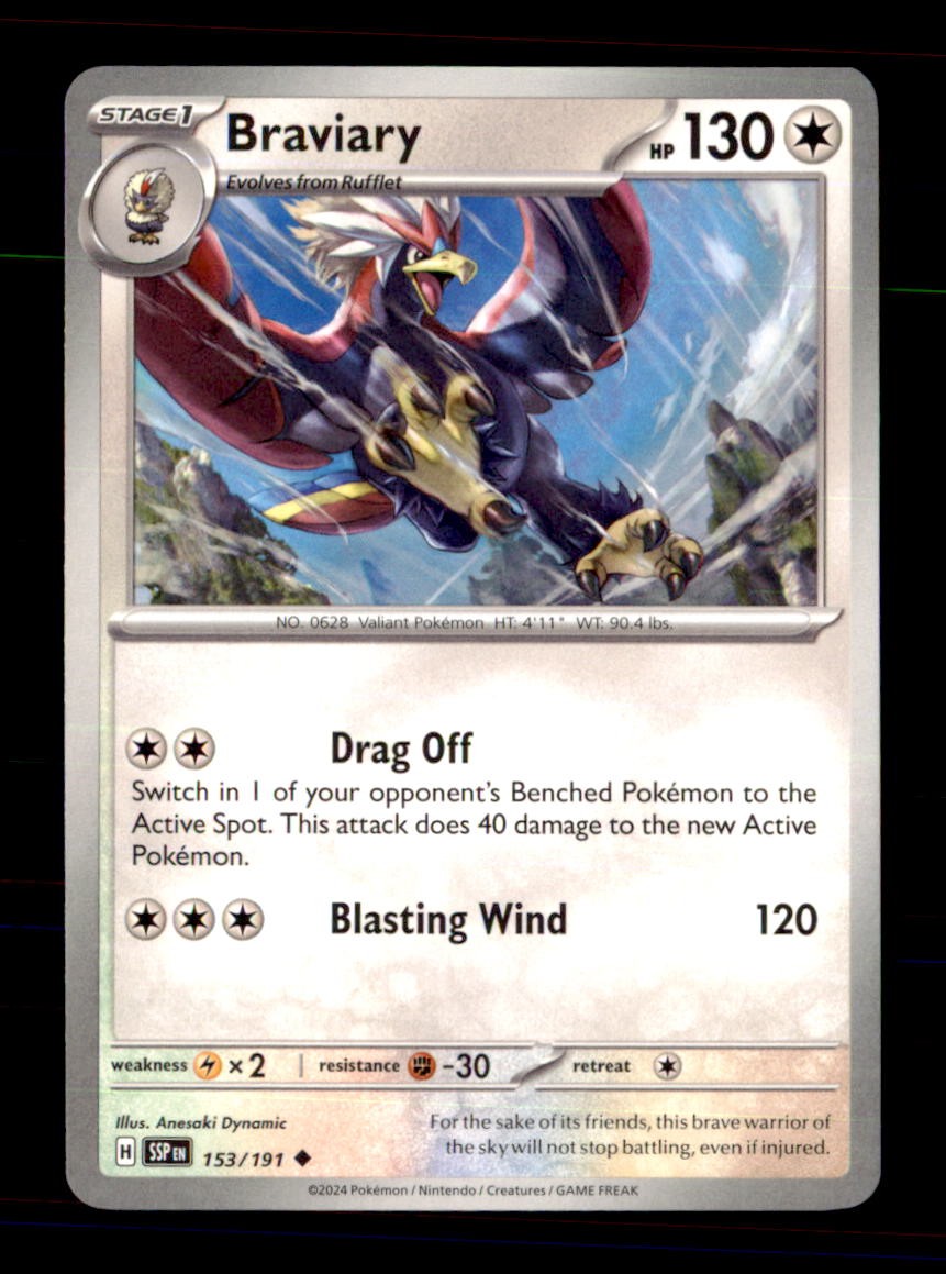 Braviary 153/191 Uncommon Surging Sparks Pokemon Near Mint