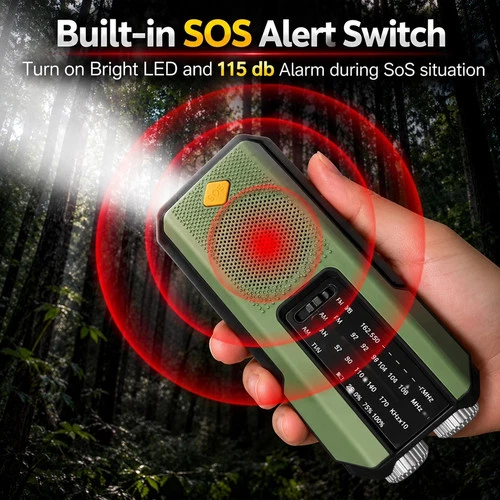2000mAh Wind Up Solar Radio Hand Crank Emergency FM/AM Power Bank LED Torch uk - Picture 2 of 7