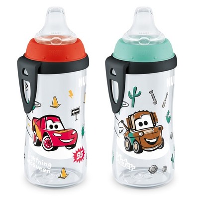 NUK Active Sippy Cup, 10 oz, 2 Pack, Disney's Cars, 10 Ounces, Cars 