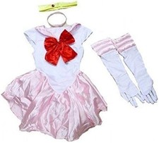 Sailor Moon Cosplay Costume Pink M size with Ribbon and Gloves Used Japan