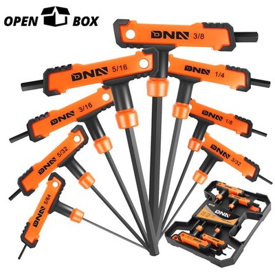[OPEN BOX]8Pcs 5/32''-3/8'' Automobile Repair Orange CR-V T-Handle Hex Key Set