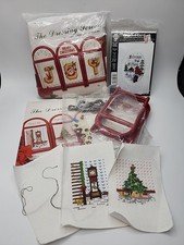 Lot Of Holiday Christmas Cross Stitch Kits 3 Kits New And Started