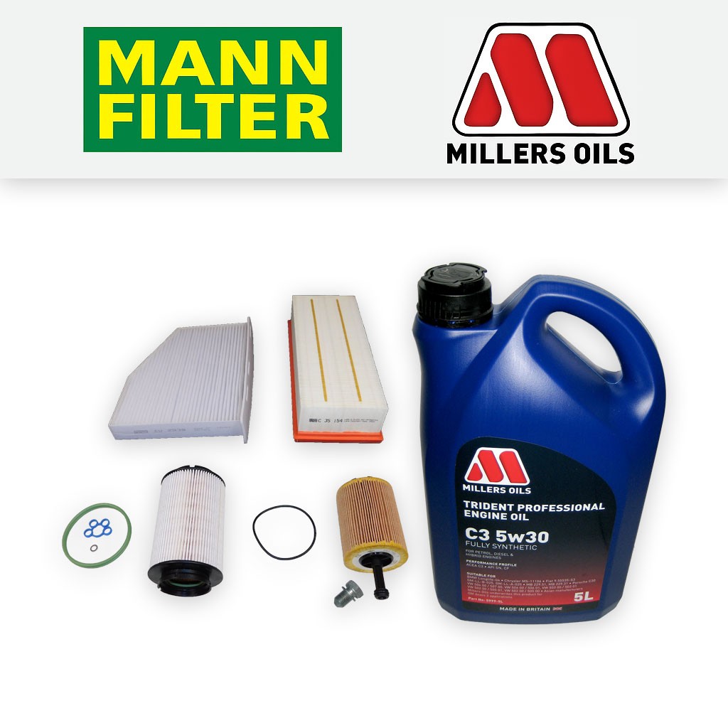 Audi A3 8P 1.9 TDI 2003-2006 Service Kit Oil Air Fuel Cabin Filters 142mm + Oil