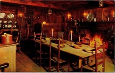 Longfellow's Wayside Inn Old Kitchen Sudbury MA Post-1955 Mike Roberts Postcard