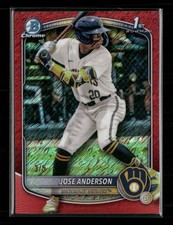 2025 Bowman Chrome Jose Anderson 1st Bowman Prospect Red Shimmer #/5 #BCP-193