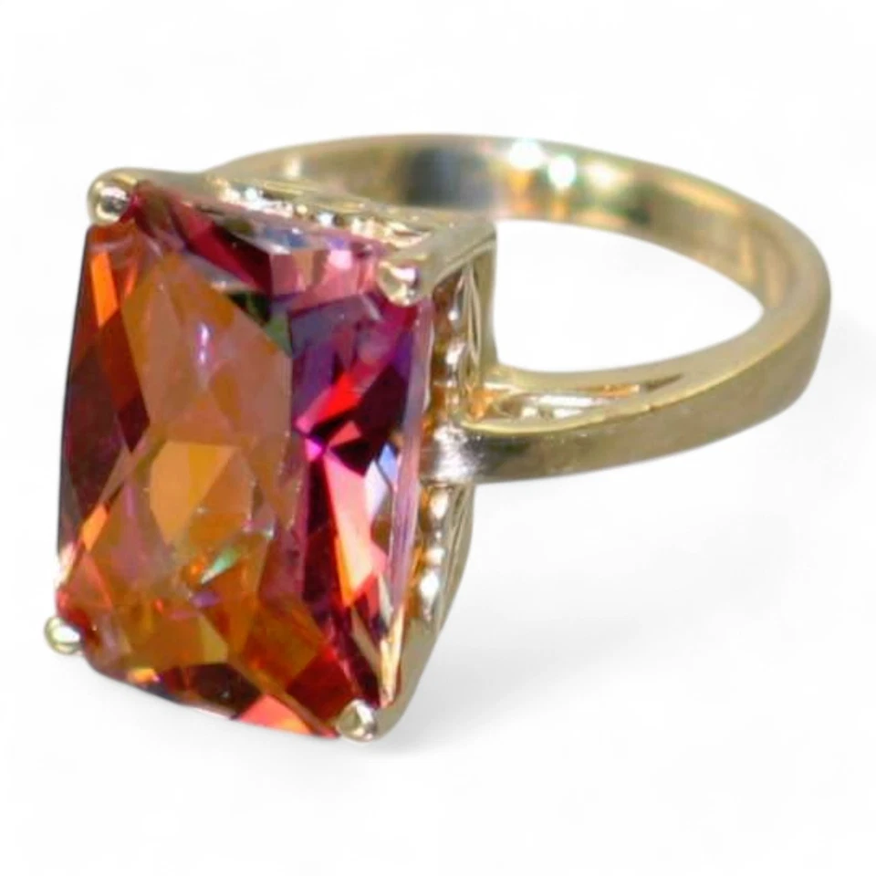 Twilight Fire Topaz, 10KY or 14KY Solid Gold Ladies Ring, R189 - Image 4 of 4