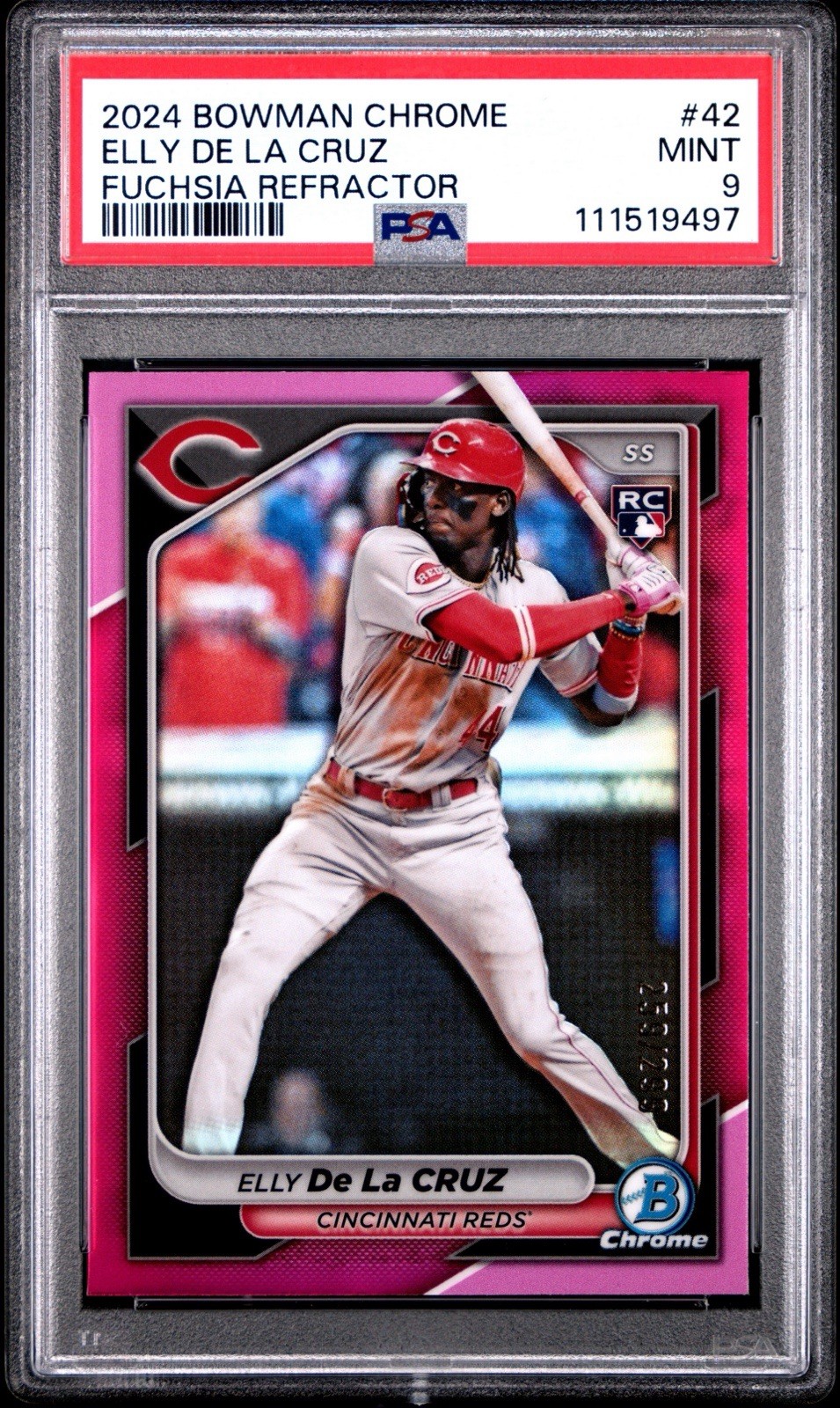 2024 Bowman Chrome - Elly De La Cruz (RC) - Fuchsia Refractor /299 - PSA 9 MINT