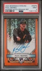 PAUL SKENES SIGNED 2024 BOWMAN STERLING ORANGE REFRACTOR ROOKIE CARD /75 PSA 9
