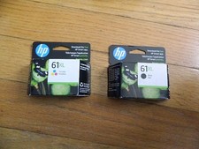 2027 GENUINE SET 2 HP 61XL LARGE BLACK/COLOR CARTRIDGES DeskJet 1000-3512 SEALED