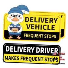 Delivery Driver Magnet for Car, Reflective Caution Frequent Stops Car Yellow