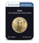 JM Bullion 2026 American Gold Eagle 1 oz .9167 Gold MintSealed PIC.