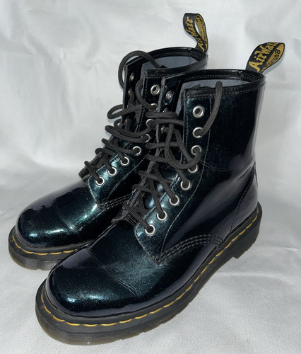Dr. Martens 1460 Sparkle metallic shimmer boots 8-eyelet UK 5 EU 38 Teal - Picture 1 of 11