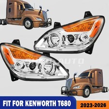 Pair Front Headlamp Assembly Fit For Kenworth...