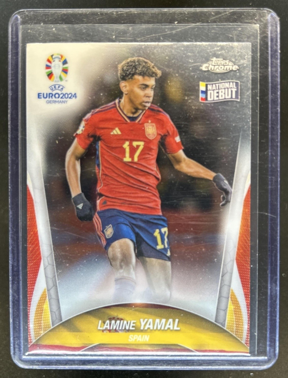 2023-24 Topps Chrome UEFA Euro Lamine Yamal #17 Spain (A)