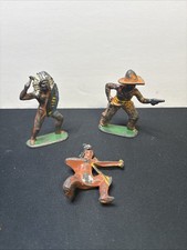 Vtg Manoil Barclay Lead Toy Native American Indian And Cowboy Lot