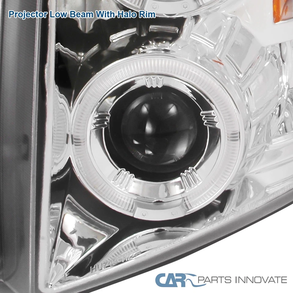 Fits 2007-2013 Chevy Silverado 1500 2500HD 3500HD LED Halo Projector Headlights Foto 3 de 4