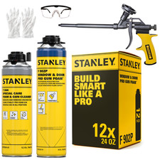 Stanley F902P Pro Gun Foam 24oz Window  Door, 12 Pack - Gun Included Set