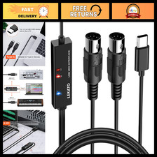 MIDI to USB C Cable, Type-C MIDI Interface for Keyboard/Synthesizer, 6.5ft