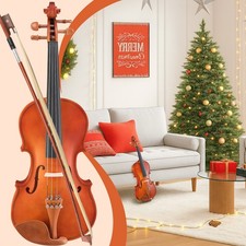 Glarry School Band 4/4 Full Size Acoustic Violin Fiddle Shoulder Rest Case Bow