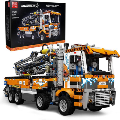 Concrete Pump Truck Building Set - 2,098 Pieces for Ages 14+