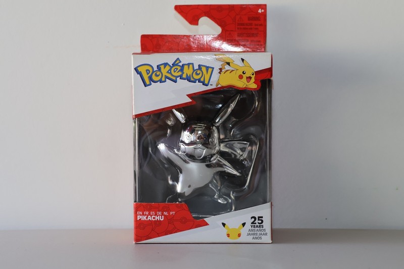 Pokémon Pikachu 25th Anniversary Silver Figure Jazwares New Sealed Collectible