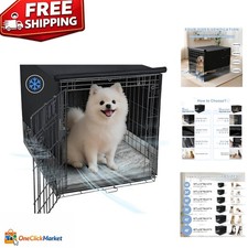 Anxiety-Reducing Dog Crate Cover - Easy Install 24" Cover with Mesh Ventilation