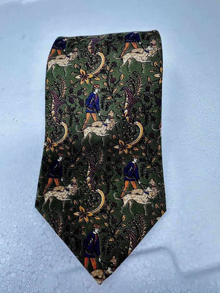 Corbata de Seda Salvatore Ferragamo Caza Novedad Rosa Hecha en Italia 100% Seda RARA Foto 2 de 4