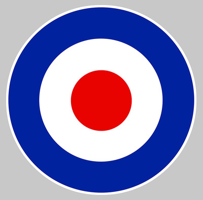 RAF COCARDE GB ROUNDEL TARGET AUFKLEBER STICKER 7,5cm (CA125)