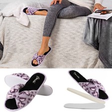 Purple Leopard Pattern Cozy Soft Women Slippers Women Fashion Spa Indoor Shoes