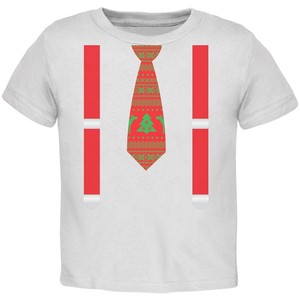 Ugly-Christmas-Sweater-Tie-With-Suspenders-White-Toddler-T-Shirt-Top